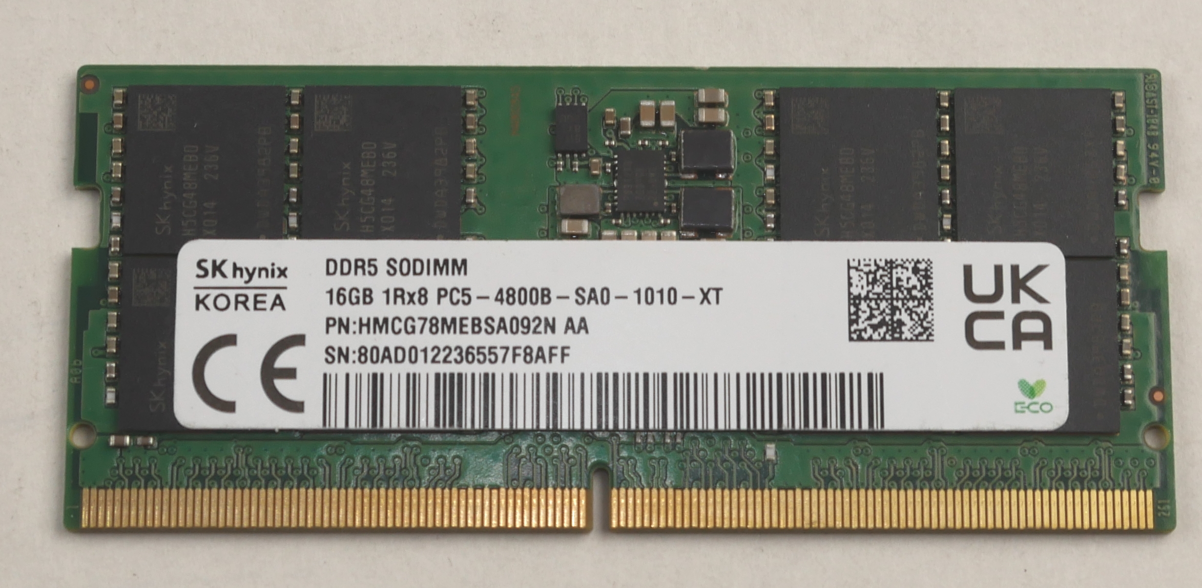 Memoria RAM SK Hynix 16GB DDR5 4800MHz SODIMM - Módulo Portátil